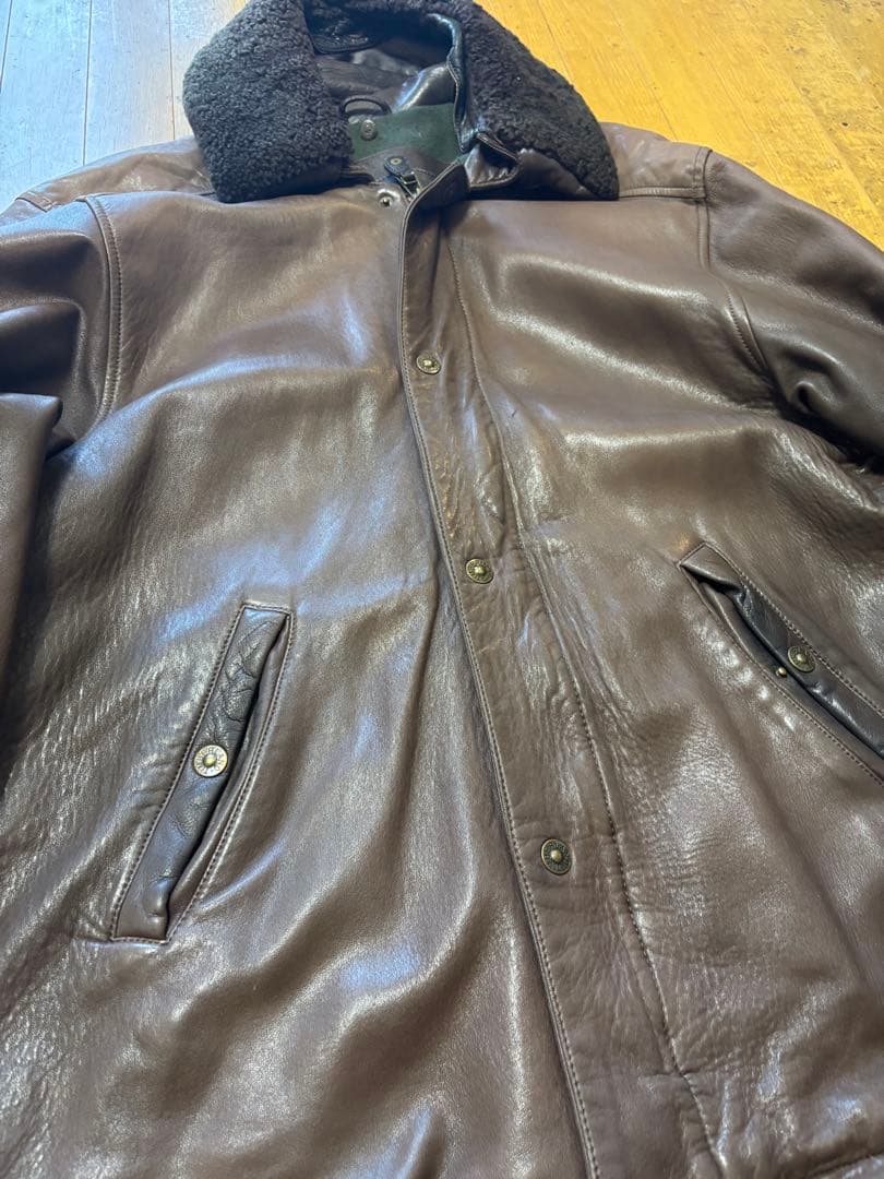 メ*ル様 Timberland ブラウンレザーコート XL