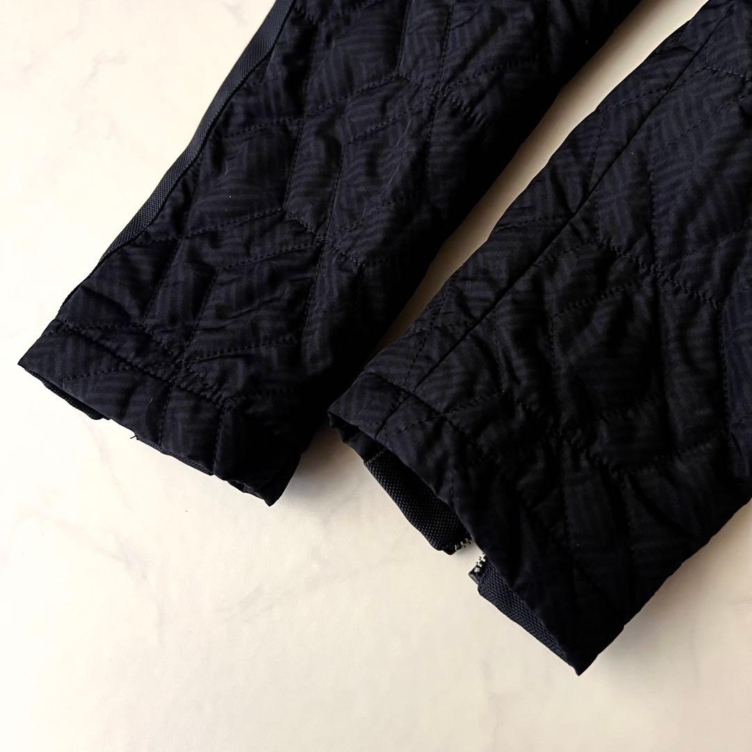 ほぼ未使用 ETRO レザー キルティングジャケット レイヤード M ネイビー