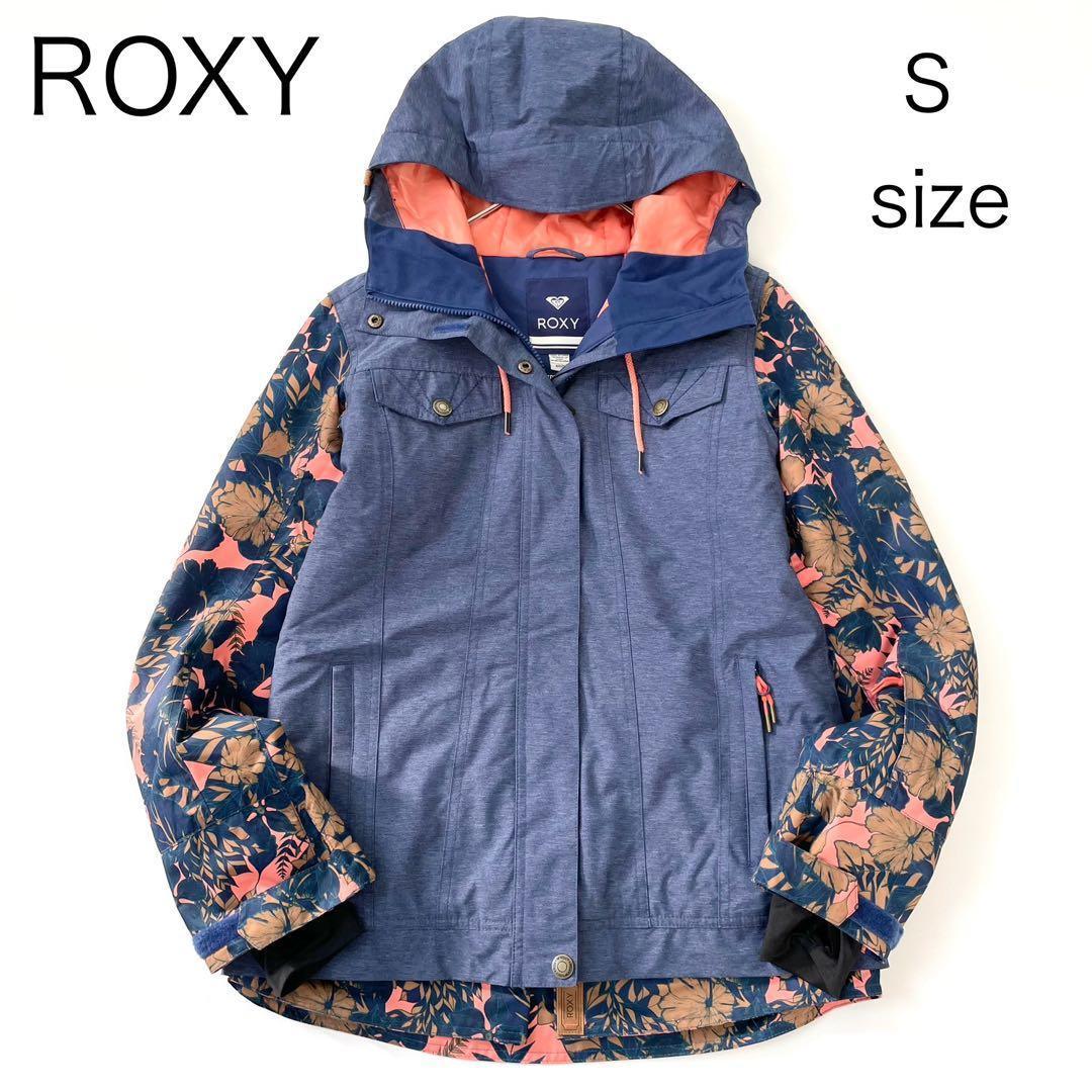 4456 【極美品】ロキシー ROXY ジャケット スノボウェア 花柄 ネイビー