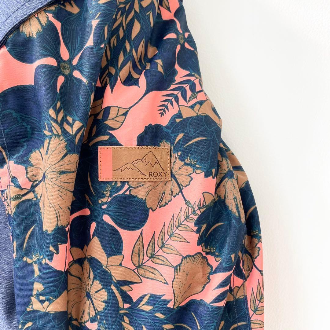 4456 【極美品】ロキシー ROXY ジャケット スノボウェア 花柄 ネイビー