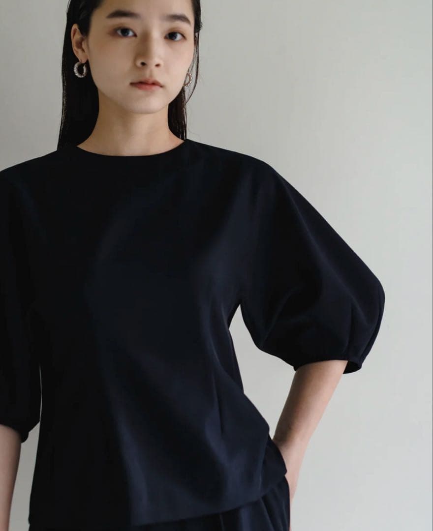 トップス NEAU volume sleeve blouse dnavy