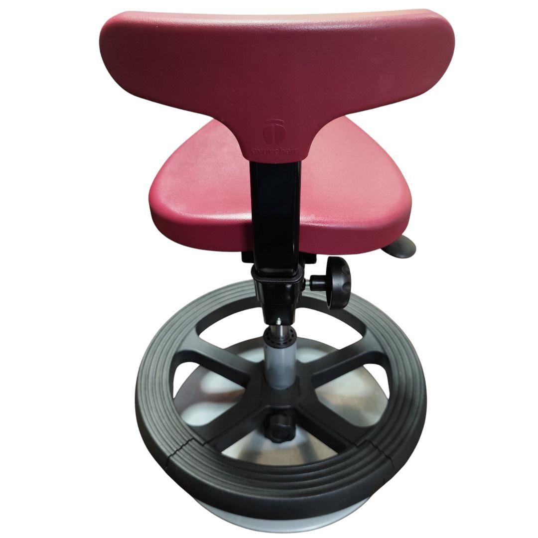 【美品 クッション 足置付】アーユルチェア ルナ 丸ベースタイプ レッド 赤