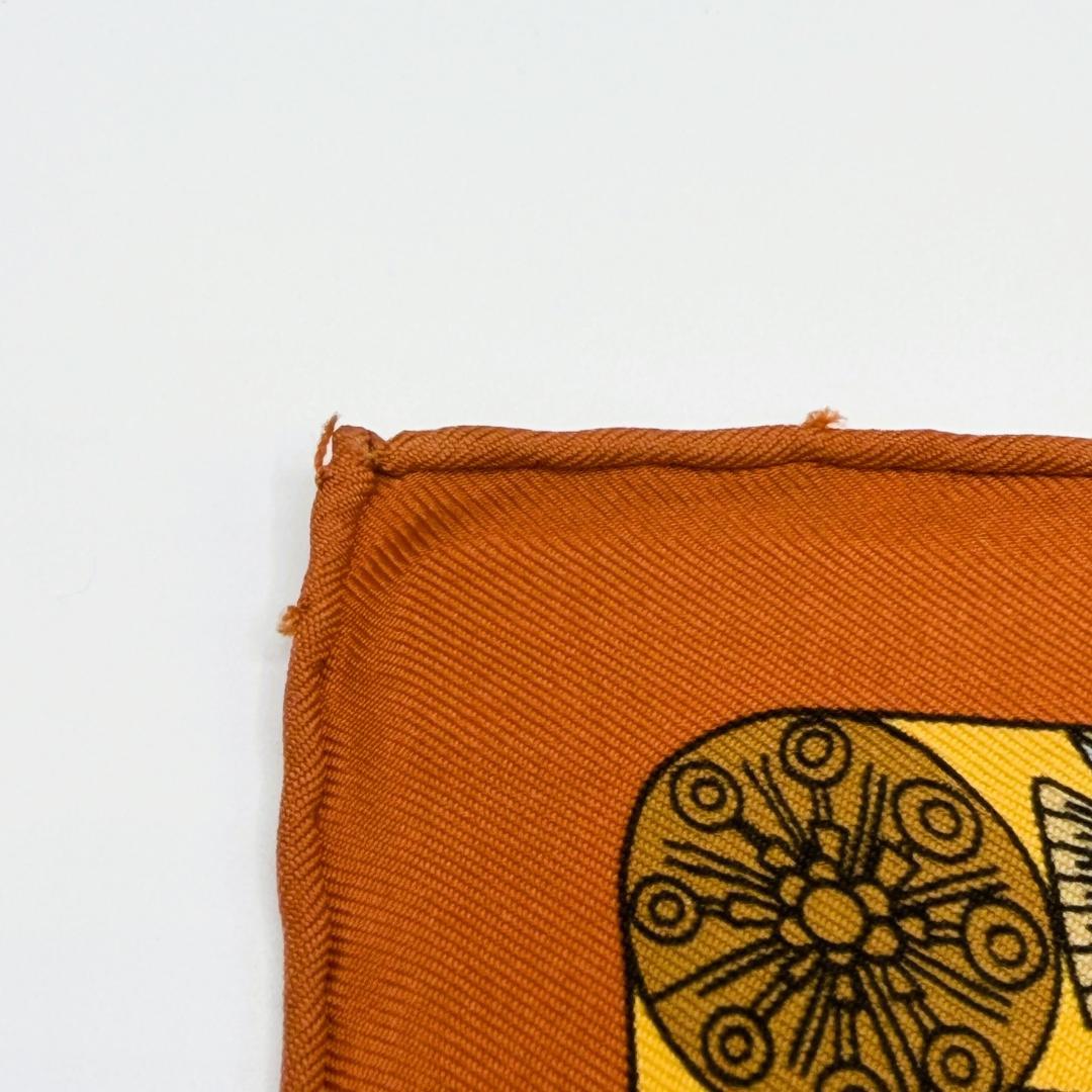 HERMES エルメス カレ45 塔門 スカーフ ガヴロッシュ タグなし 美品