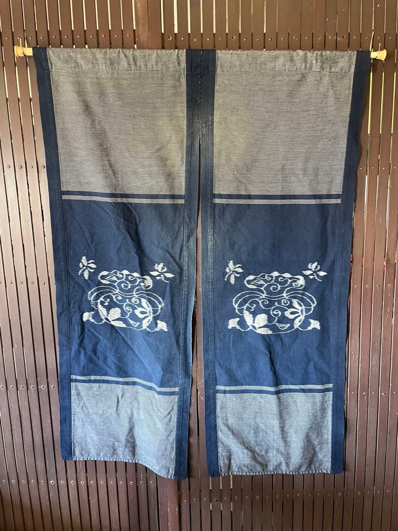 綿　暖簾　のれん　木綿　リメイク　古布