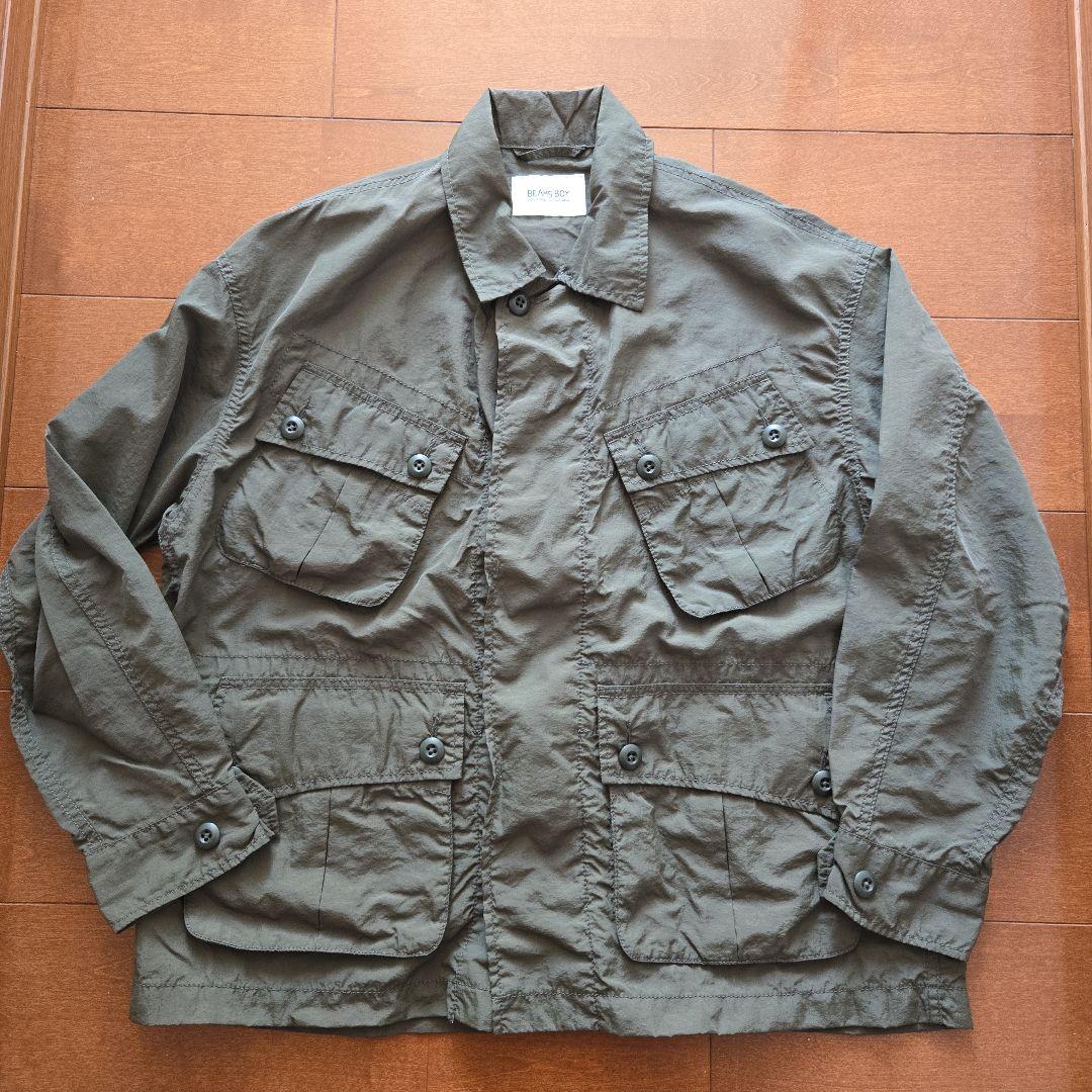 BEAMS BOY/ ナイロンミリタリージャケット オリーブ