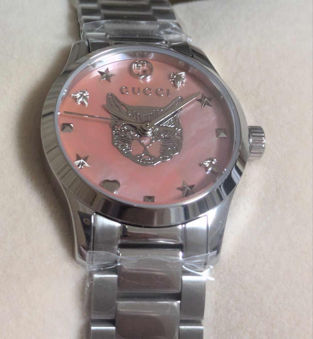 新品未使用　GUCCI　ウォッチ　YA1265013　キャット　27ミリ　ピンク