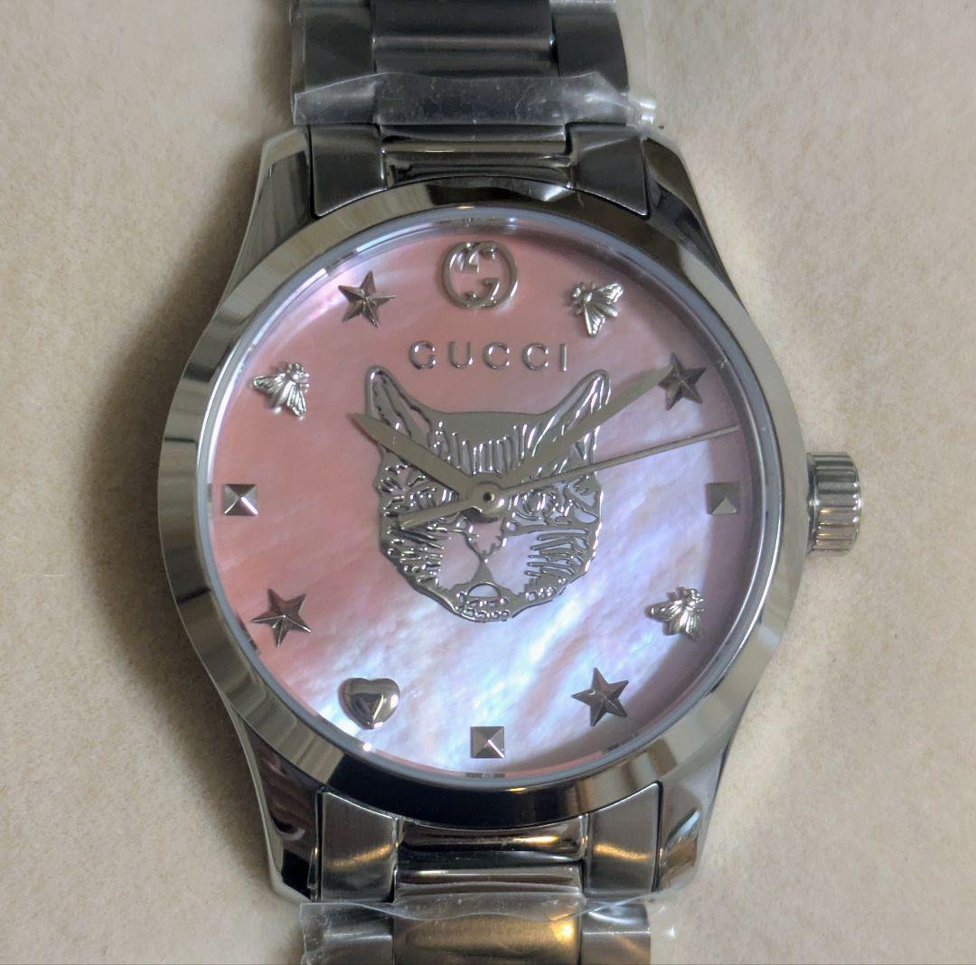新品未使用　GUCCI　ウォッチ　YA1265013　キャット　27ミリ　ピンク