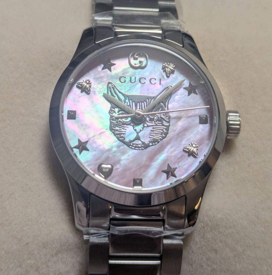 新品未使用　GUCCI　ウォッチ　YA1265013　キャット　27ミリ　ピンク