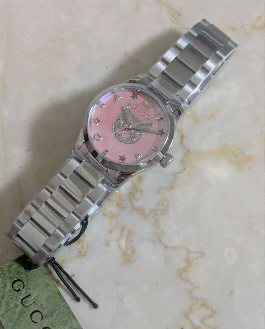 新品未使用　GUCCI　ウォッチ　YA1265013　キャット　27ミリ　ピンク