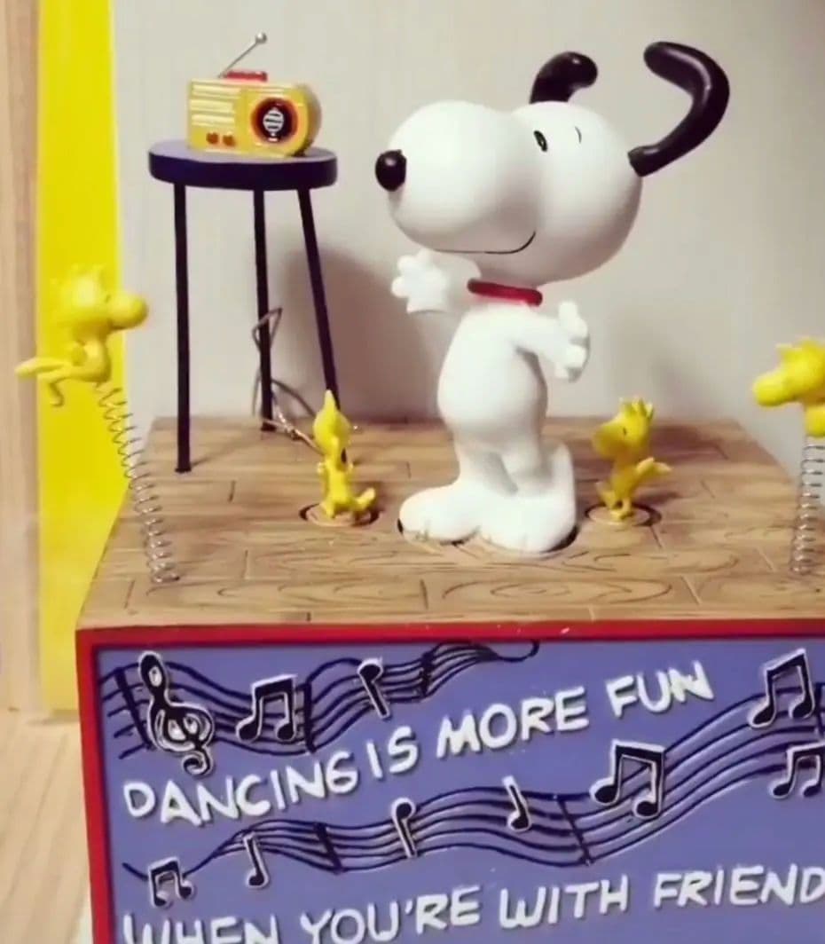 スヌーピーとウッドストックのビンテージオルゴール　ウエストランドPeanuts