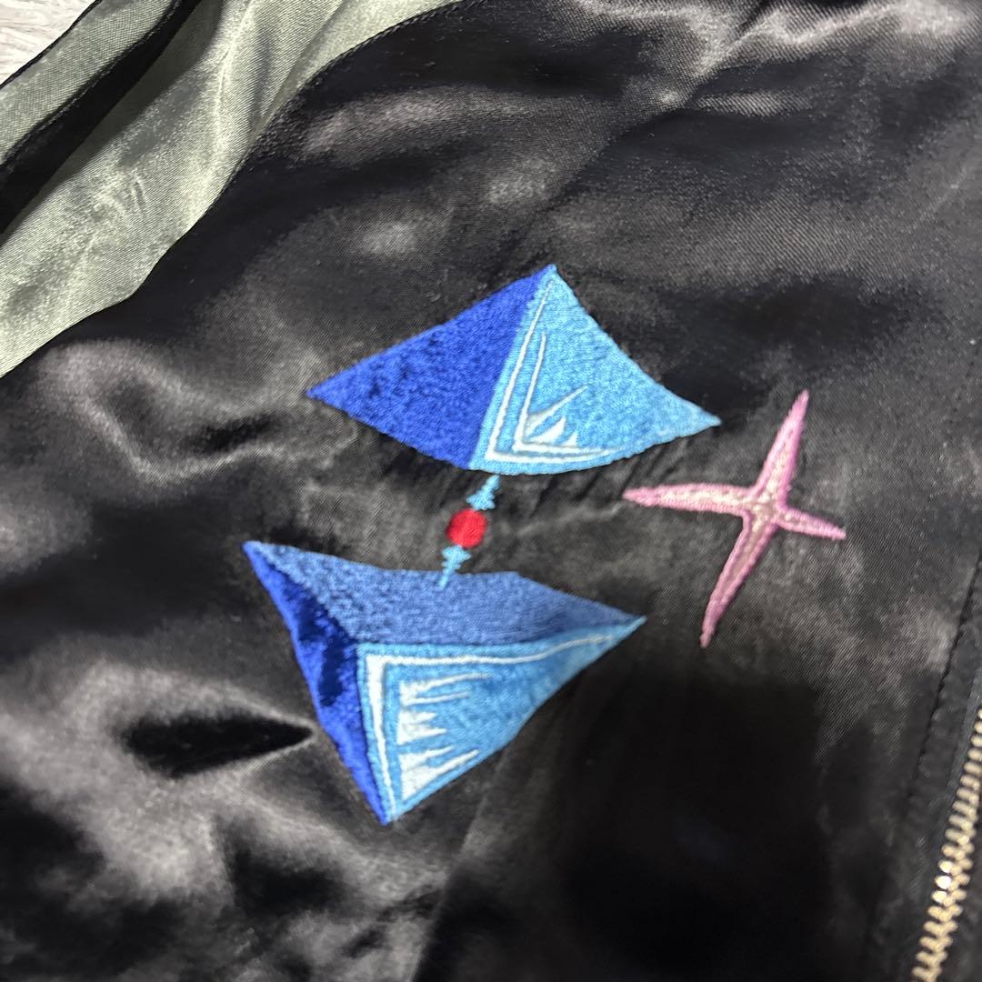 【希少】エヴァンゲリオン × 錦 サテン リバーシブルスカジャン 綾波レイ　XL