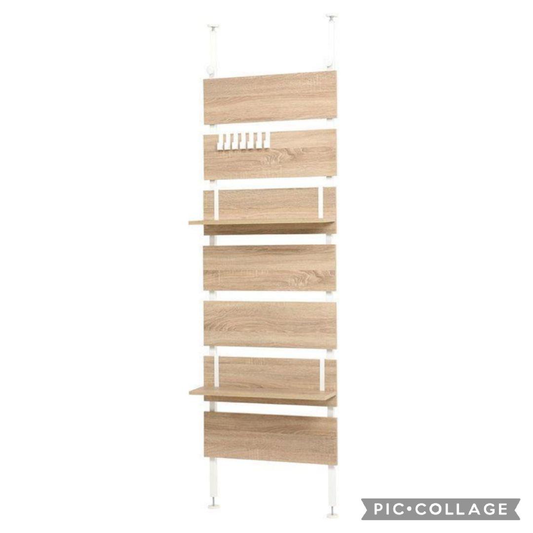 天井突っ張りウォールラックw60 ナチュラル(新品アウトレット)