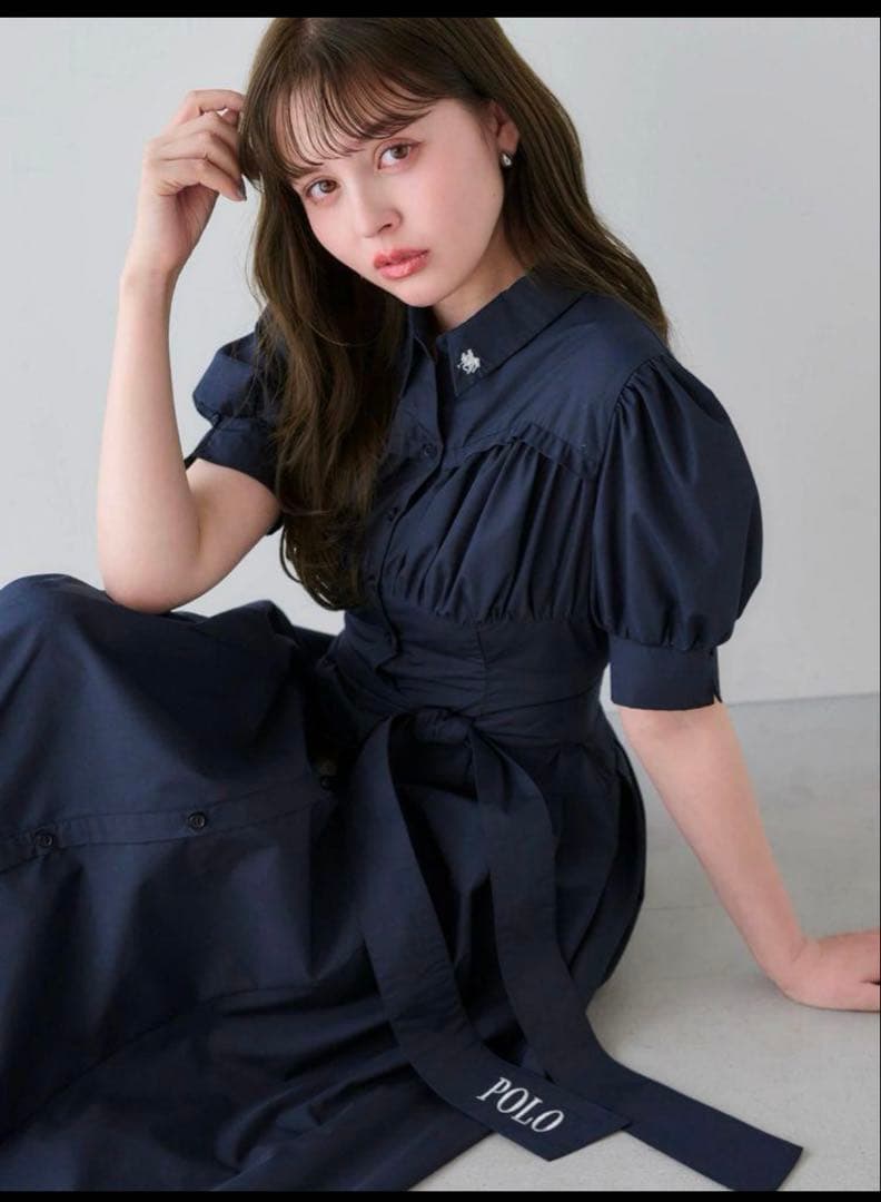 dazzlin POLO コルセットスウィッチングシャツワンピース