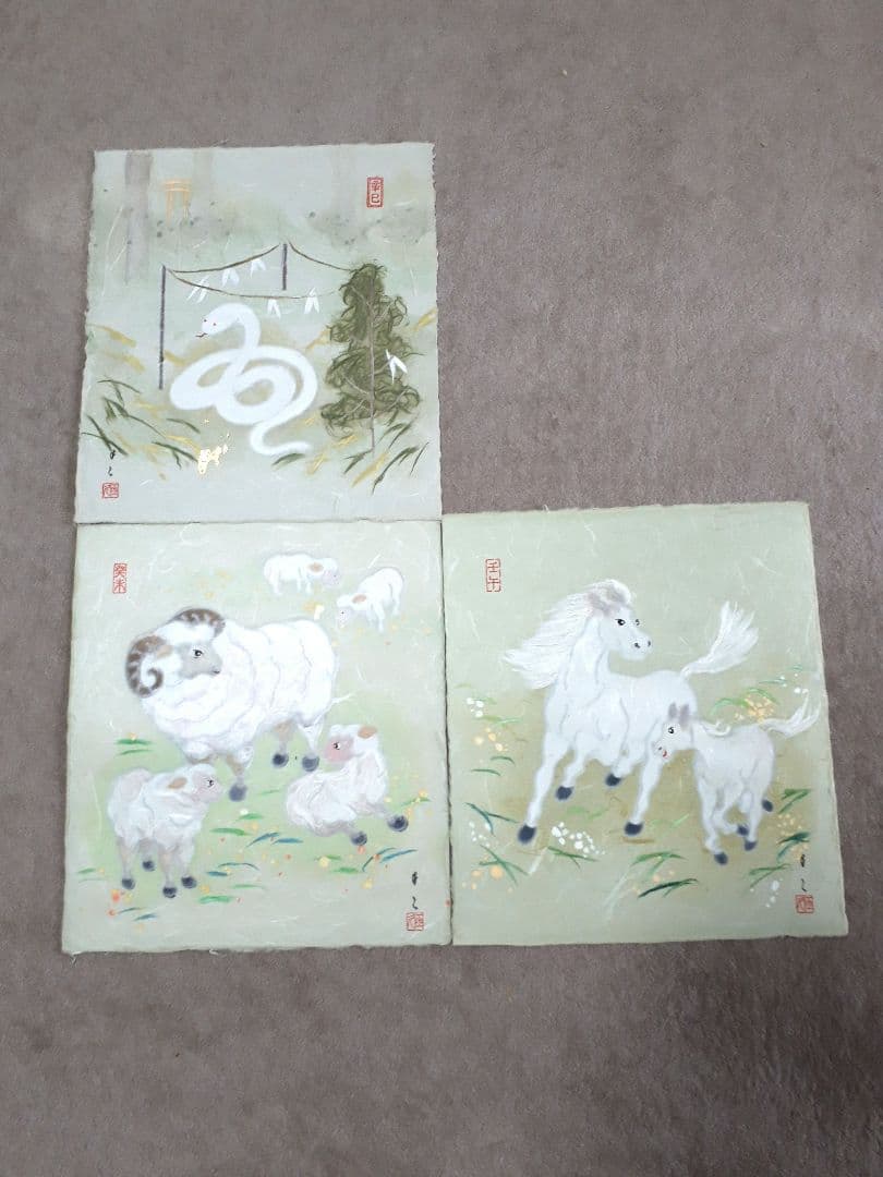 伝統工芸品　和紙色紙　十二支