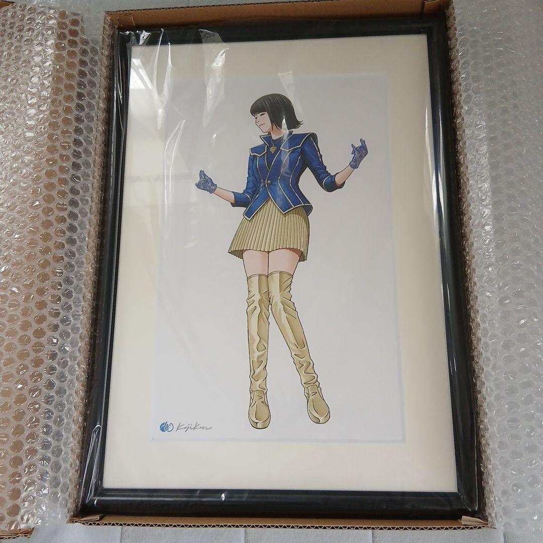 森高千里「この街」TOUR 2020-22 青衣装 額入りイラスト 自筆サイン入