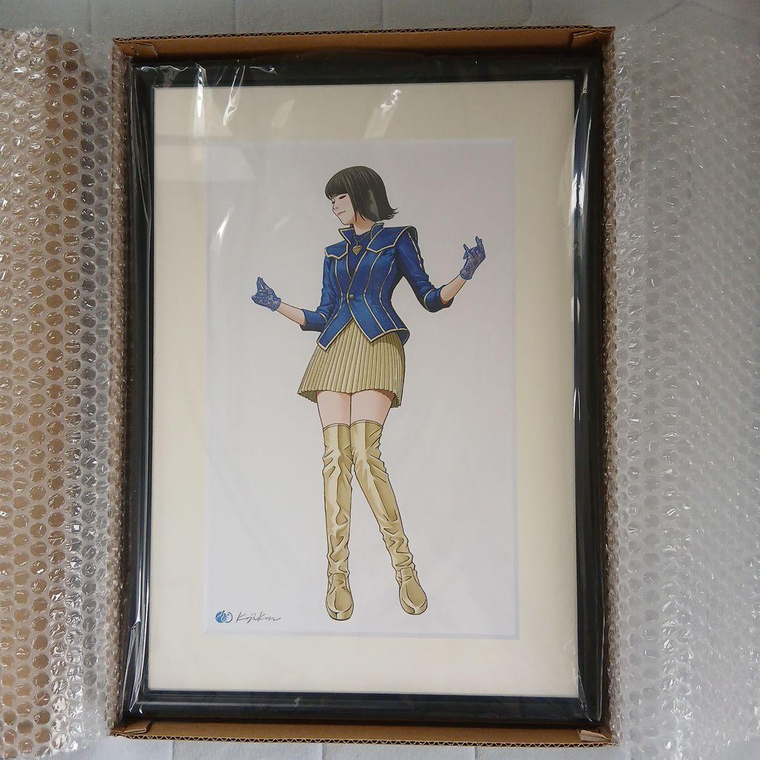 森高千里「この街」TOUR 2020-22 青衣装 額入りイラスト 自筆サイン入