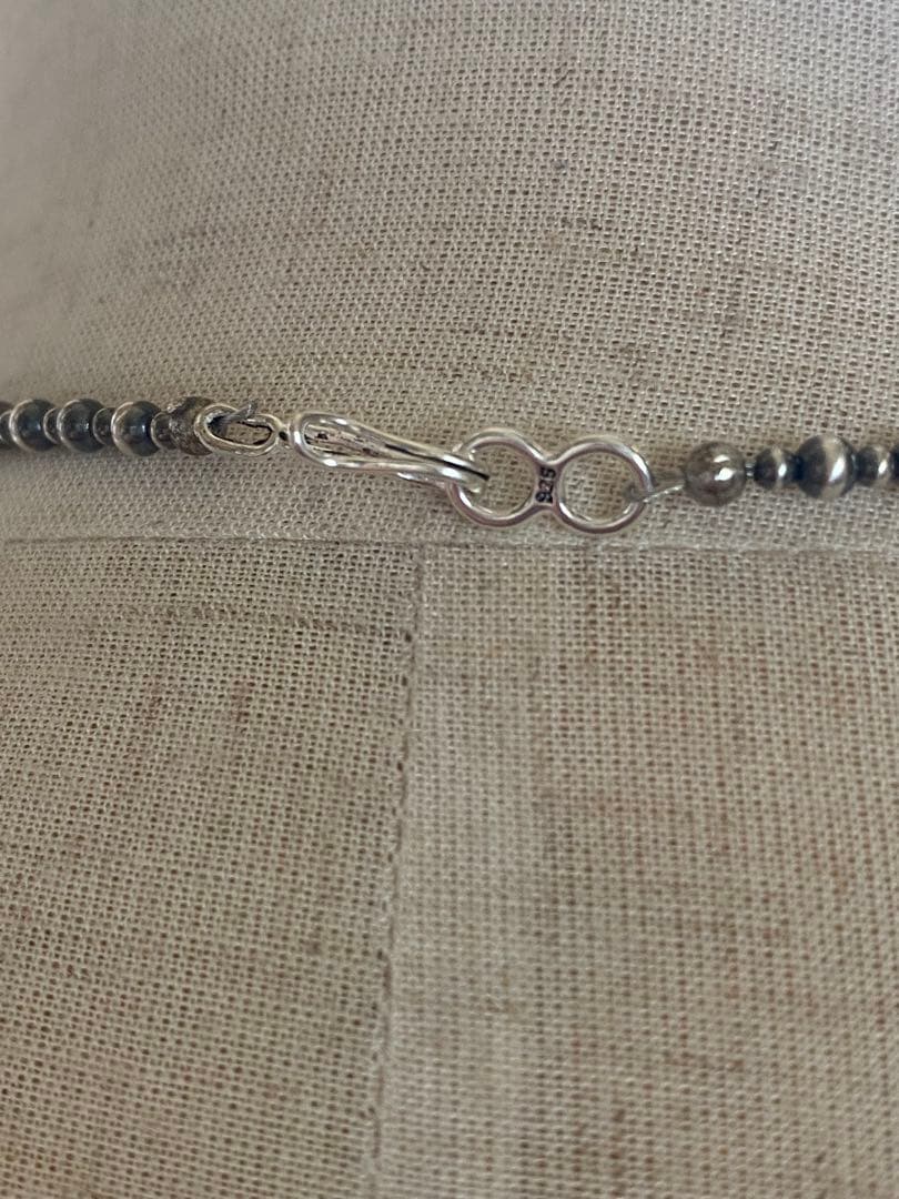 ナバホ ビーズ パール シルバー silver 925 ネックレス ターコイズ