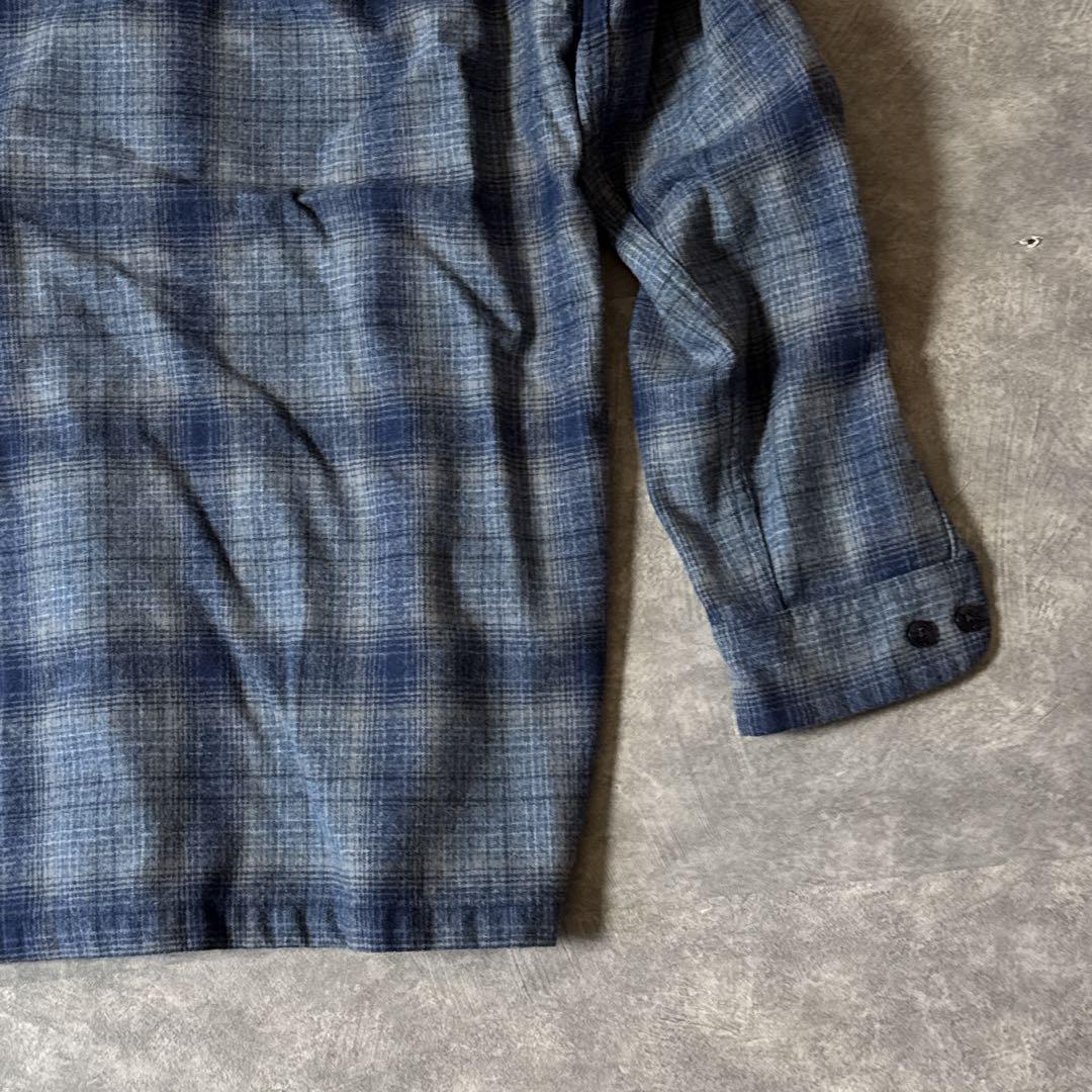 や*ず様 ペンドルトン ボードシャツ L ウール チェック ブルー グレー　メン