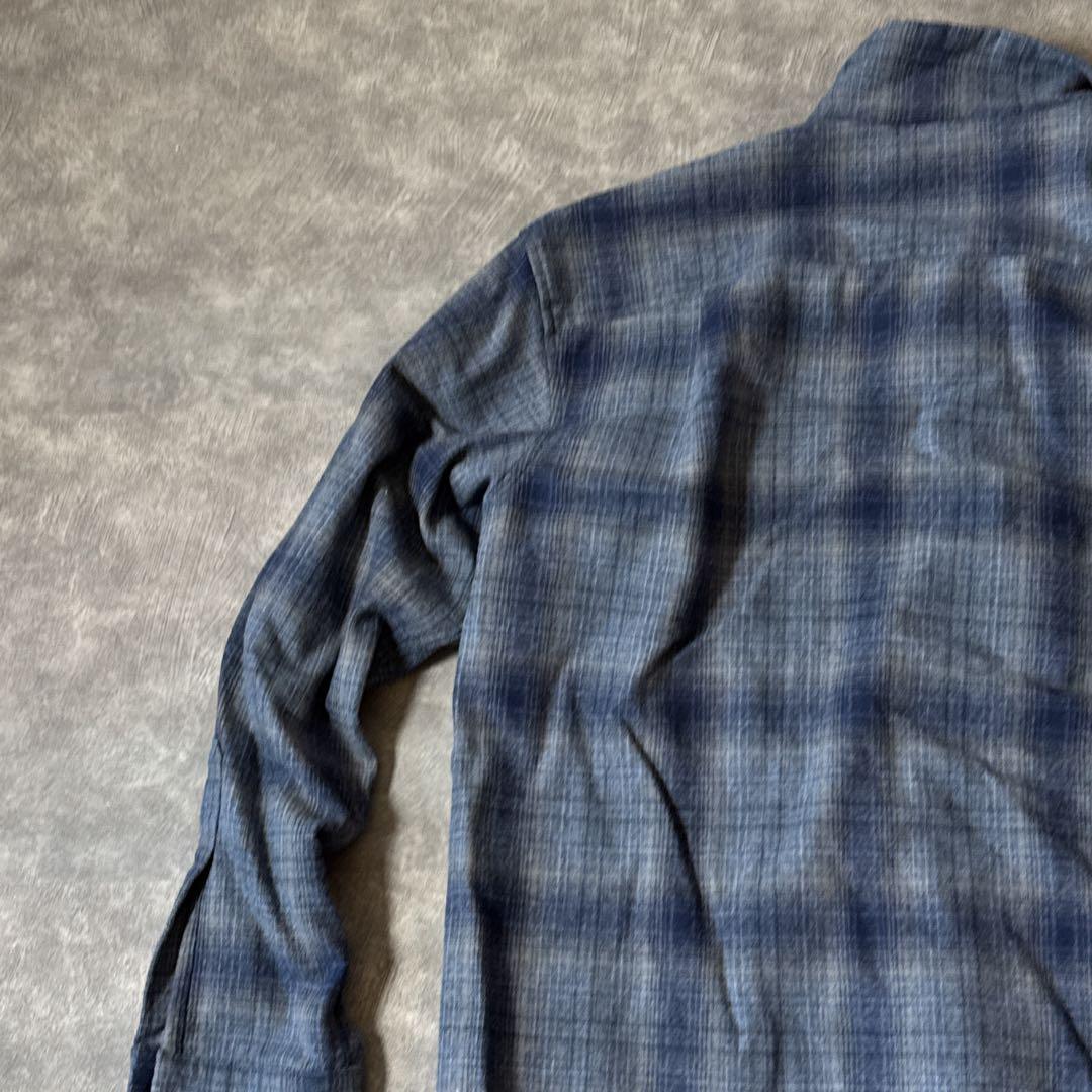 や*ず様 ペンドルトン ボードシャツ L ウール チェック ブルー グレー　メン