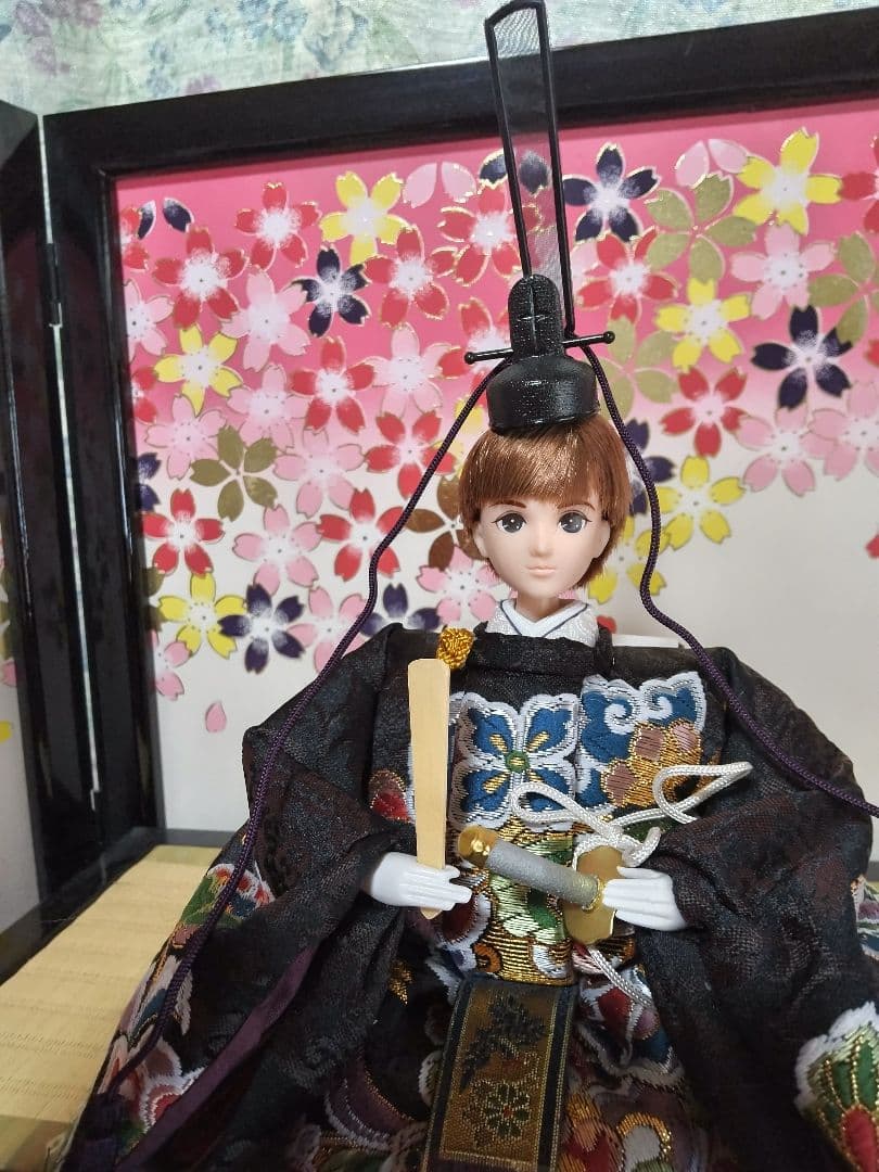 リカちゃん　雛人形 ① 親王と三人官女（リメイク品）