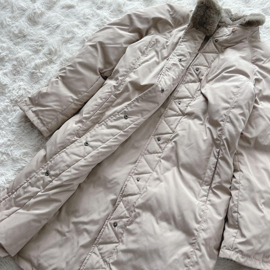 大きいLサイズ✨マックスマーラ★ラビットファー ダウンコート ピンクベージュ