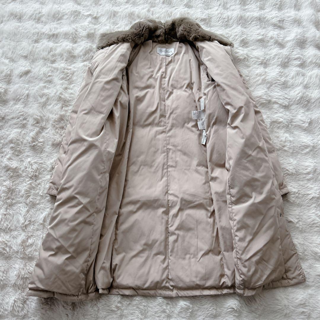 大きいLサイズ✨マックスマーラ★ラビットファー ダウンコート ピンクベージュ
