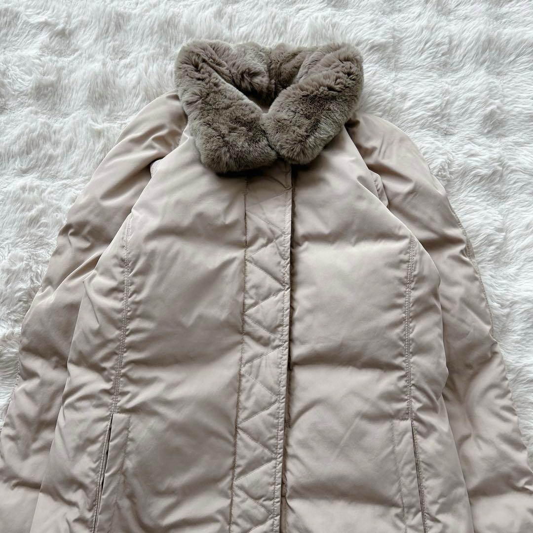 大きいLサイズ✨マックスマーラ★ラビットファー ダウンコート ピンクベージュ