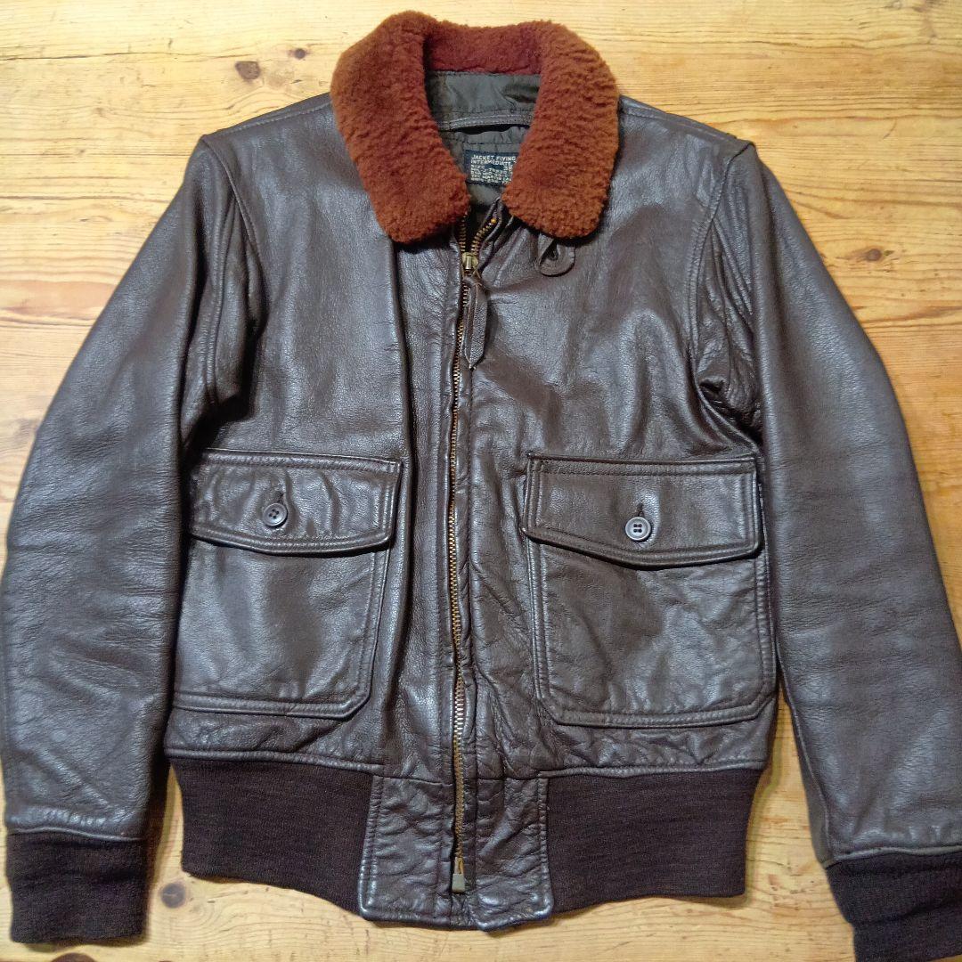 k*3様 米軍実物 G-1フライトジャケット レザージャケット 茶ボア ゴートハ