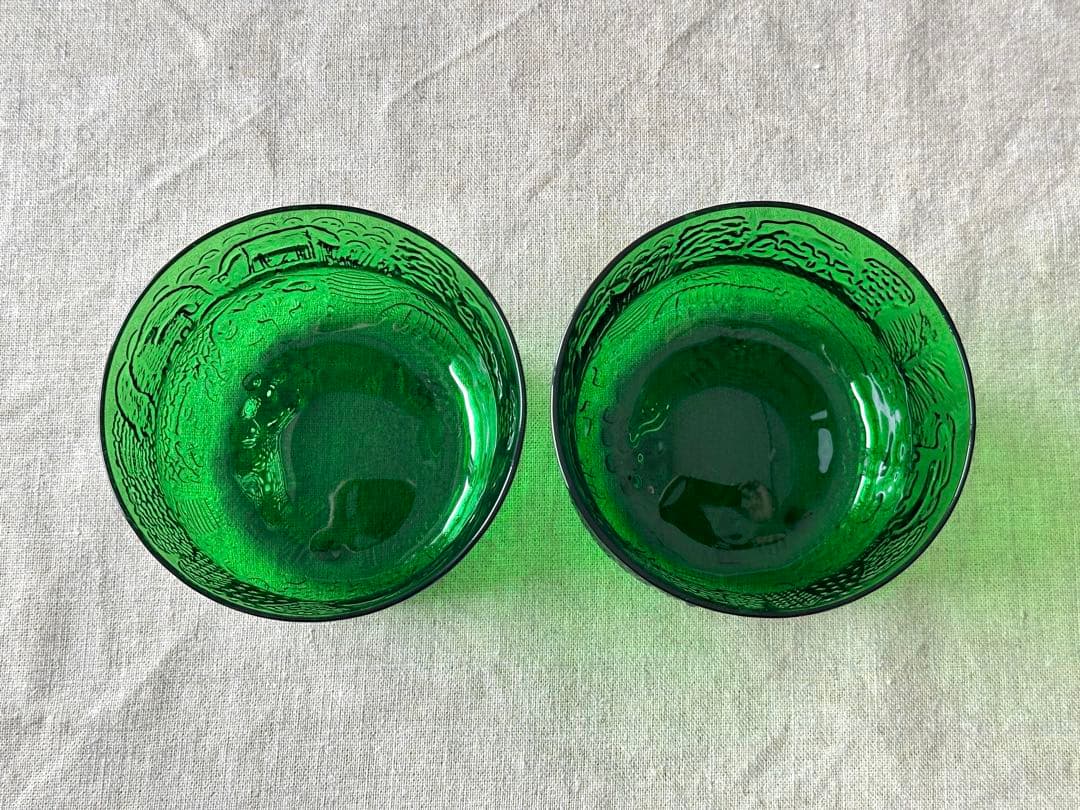 nuutajarvi Fauna(グリーン)ボウル(9.5cm)2つセット