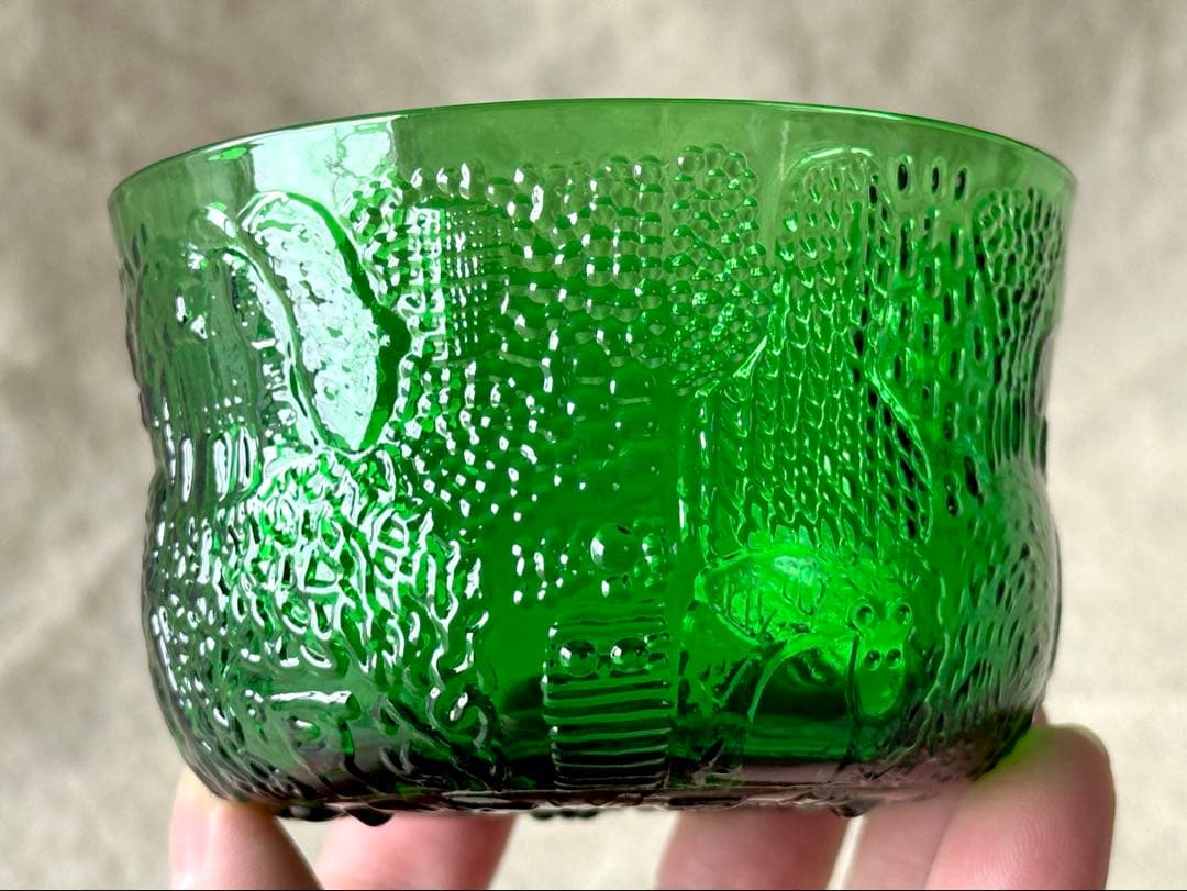 nuutajarvi Fauna(グリーン)ボウル(9.5cm)2つセット