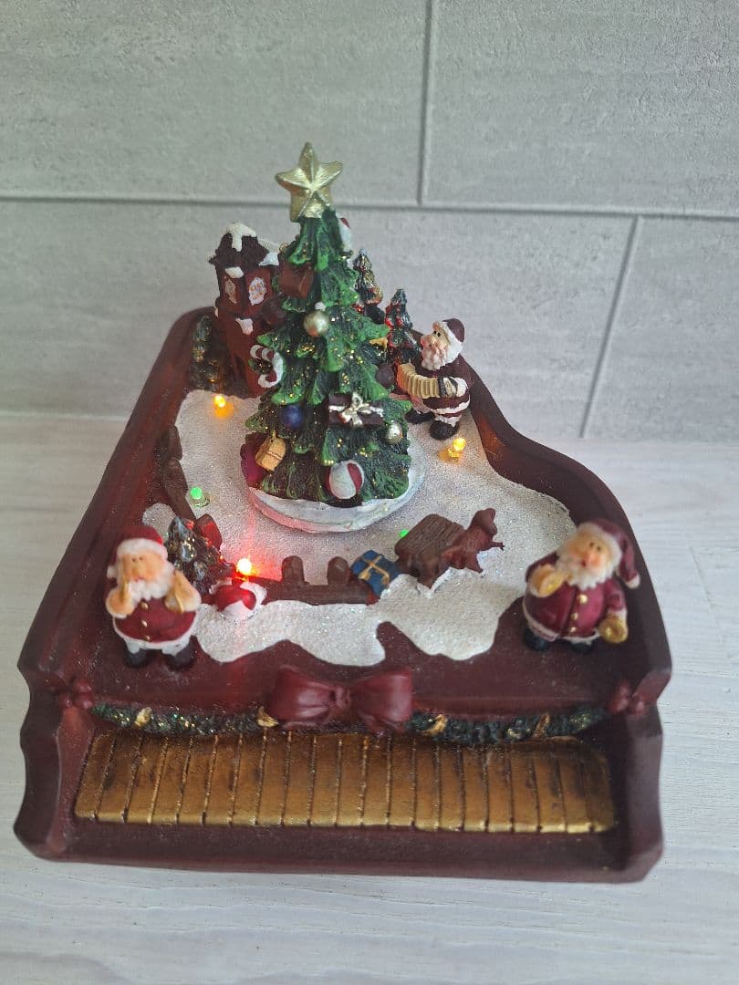 値下げ☆クリスマスツリーピアノオルゴールLEDライト付き