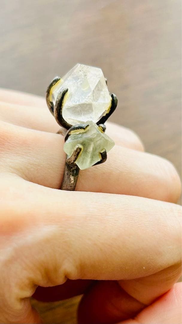 定価３万５千円❗️パワーストーン水晶と天然石の指輪11号　アーティスト作品
