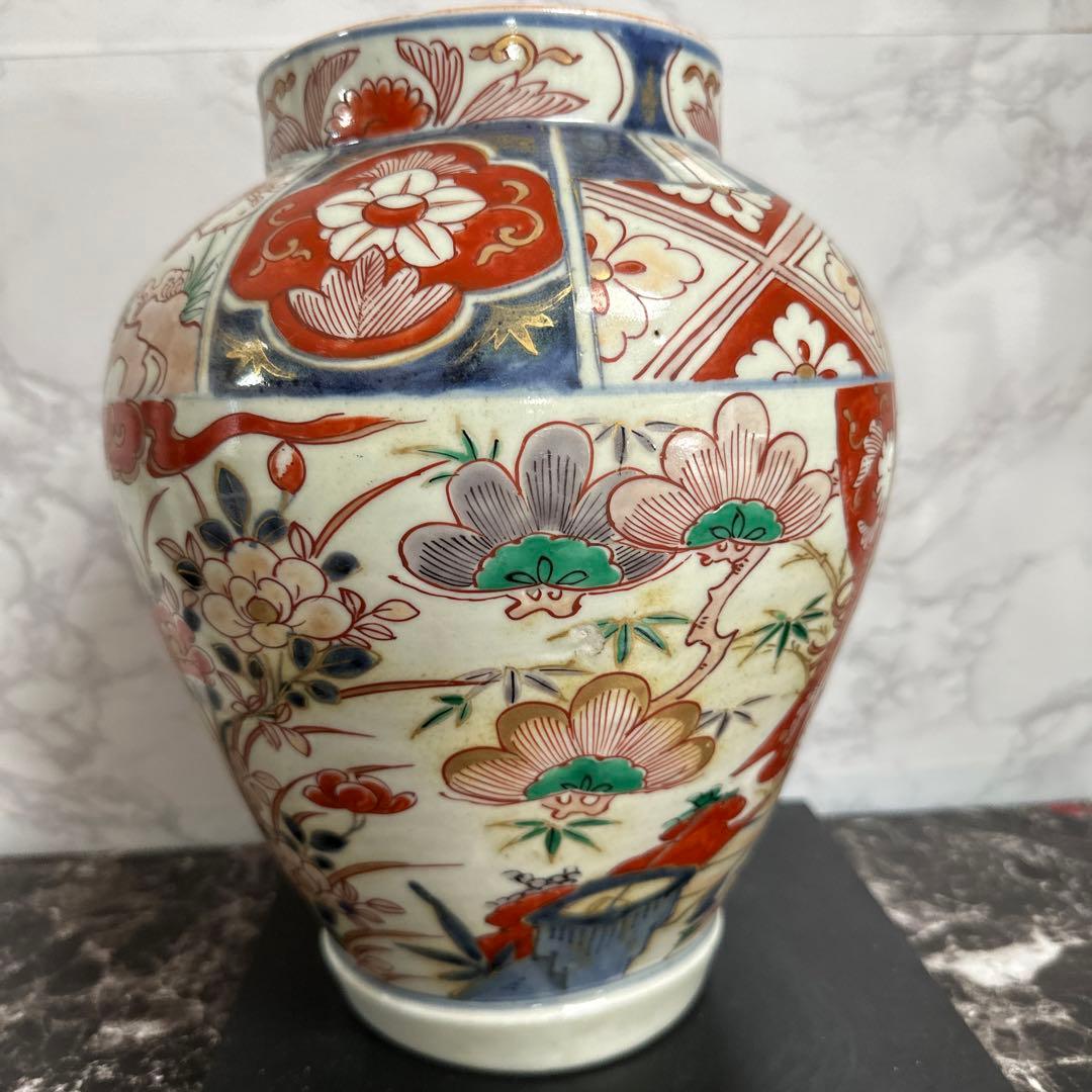 江戸時代、元禄、染錦、沈香壺。箱付き、