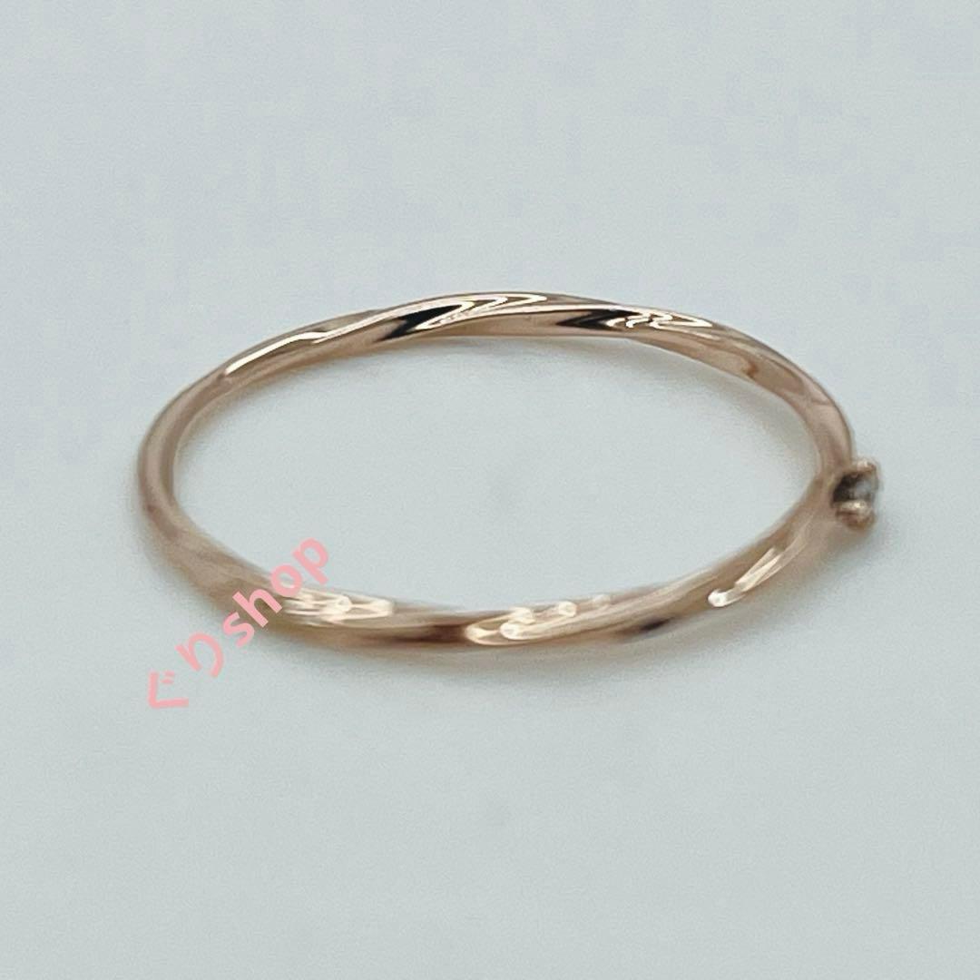 ete K10 ピンクゴールド ツイストダイヤモンド リング 15号