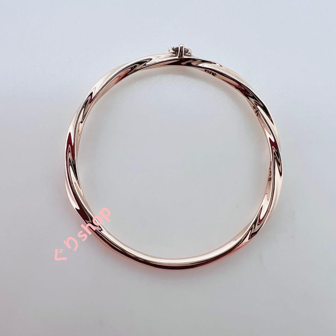 ete K10 ピンクゴールド ツイストダイヤモンド リング 15号