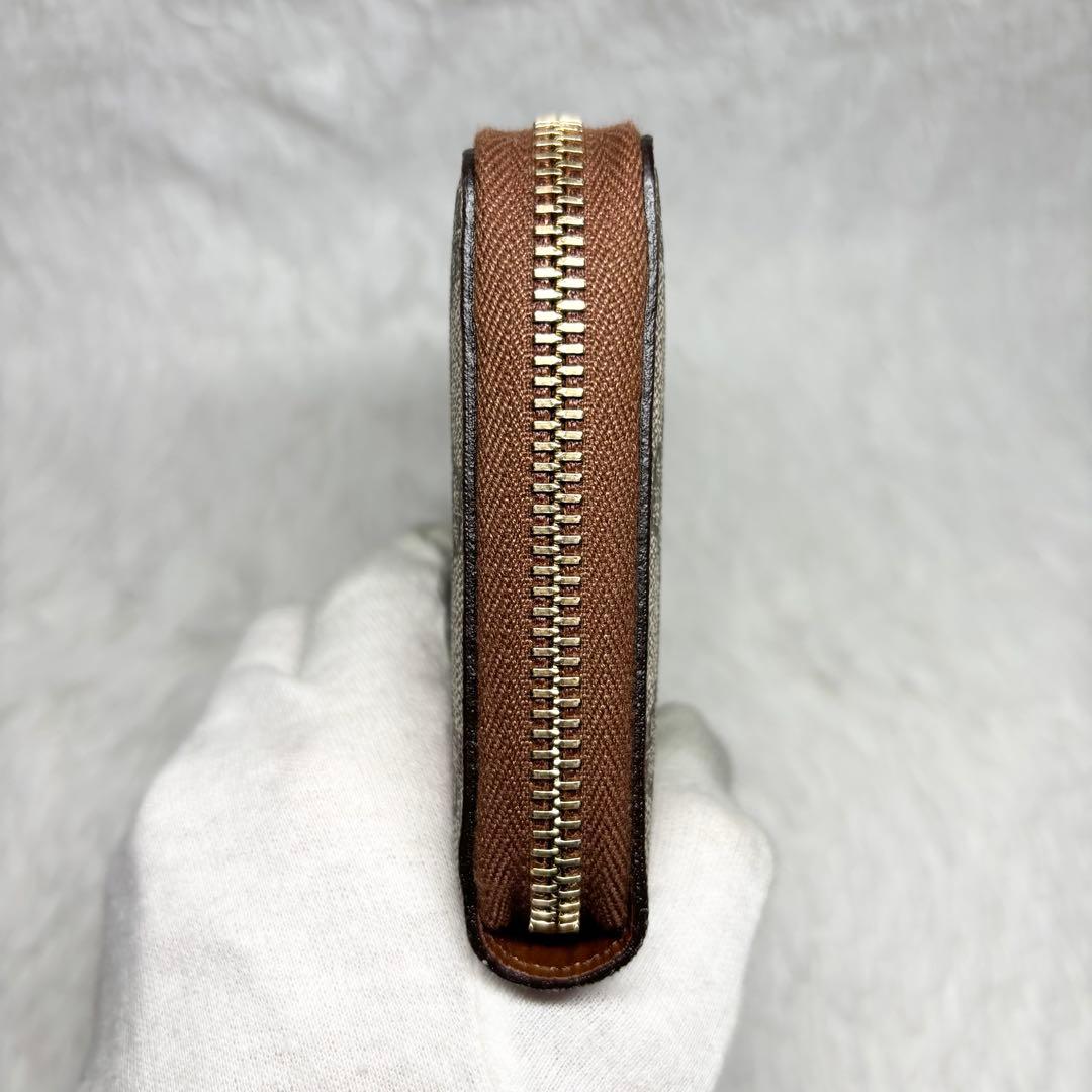 ✨訳あり美品✨ グッチ GGスプリーム ラウンドジップ 長財布 PVC ブラウン