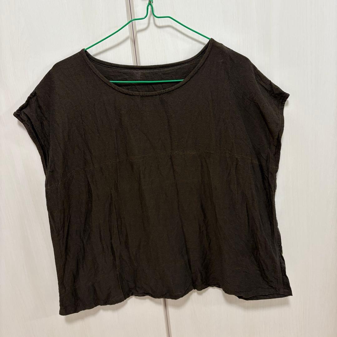 タマキニイメ ストンT プルオーバー 綿 焦茶色　ブラウン　トップス　中古美品