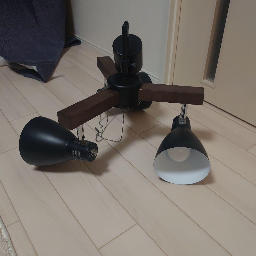 モダン 3灯シーリングライト 黒 木目調