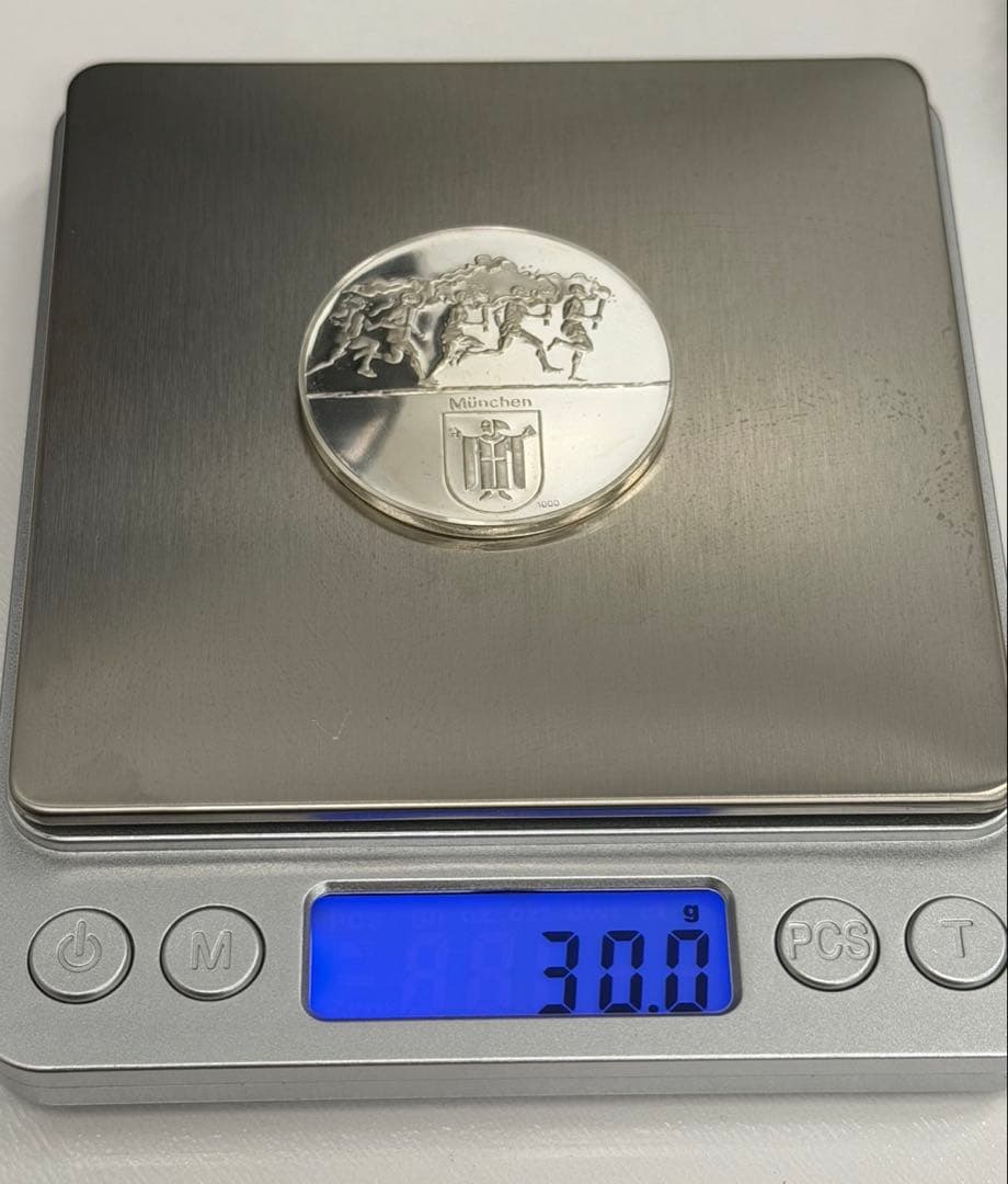 1972年第20回ミュンヘンオリンピック公式記念純銀メダル ハイグレード