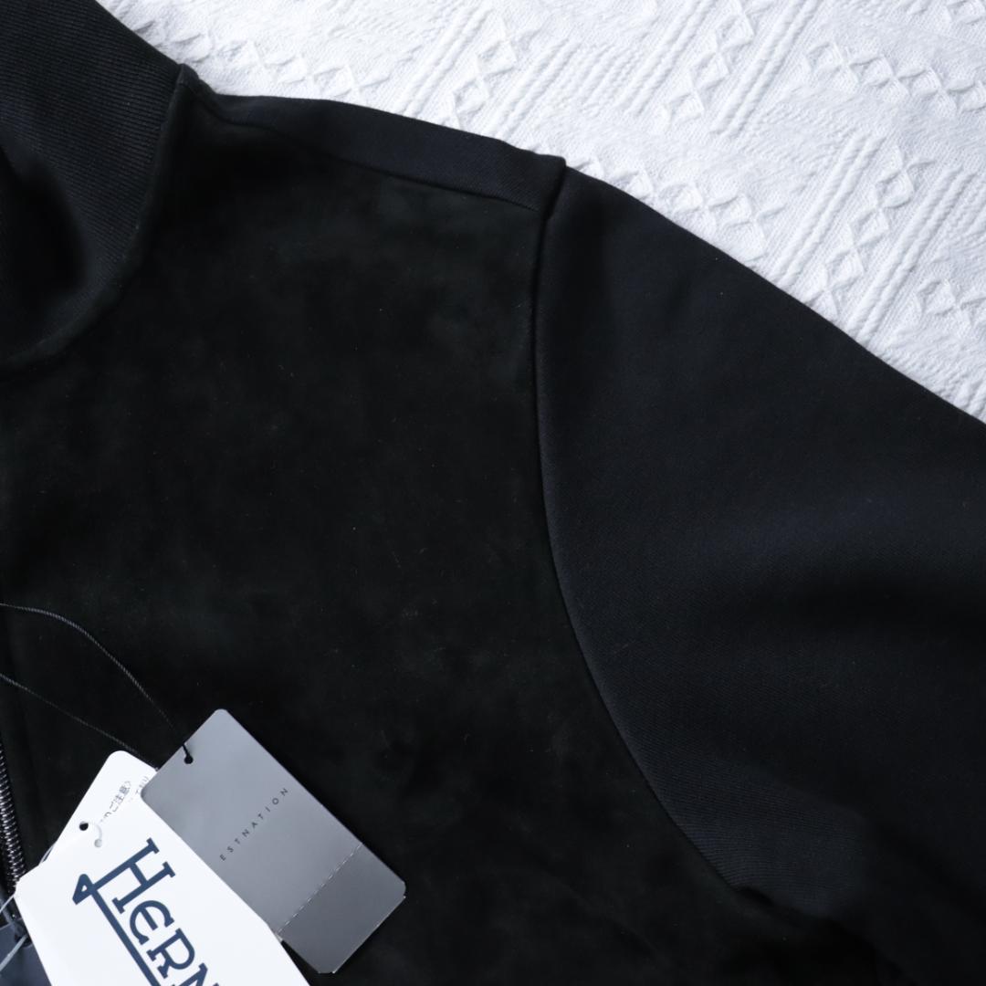 新品タグ付き！ HERNO レザー切替ジャケット　異素材ドッキング　ハイブリッド