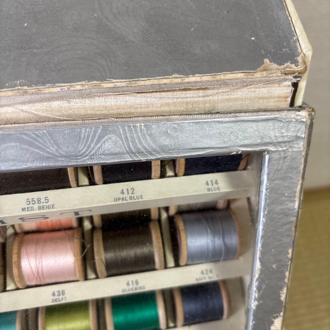 USA ビンテージ　販売促進　糸什器　糸ケースと糸　セット