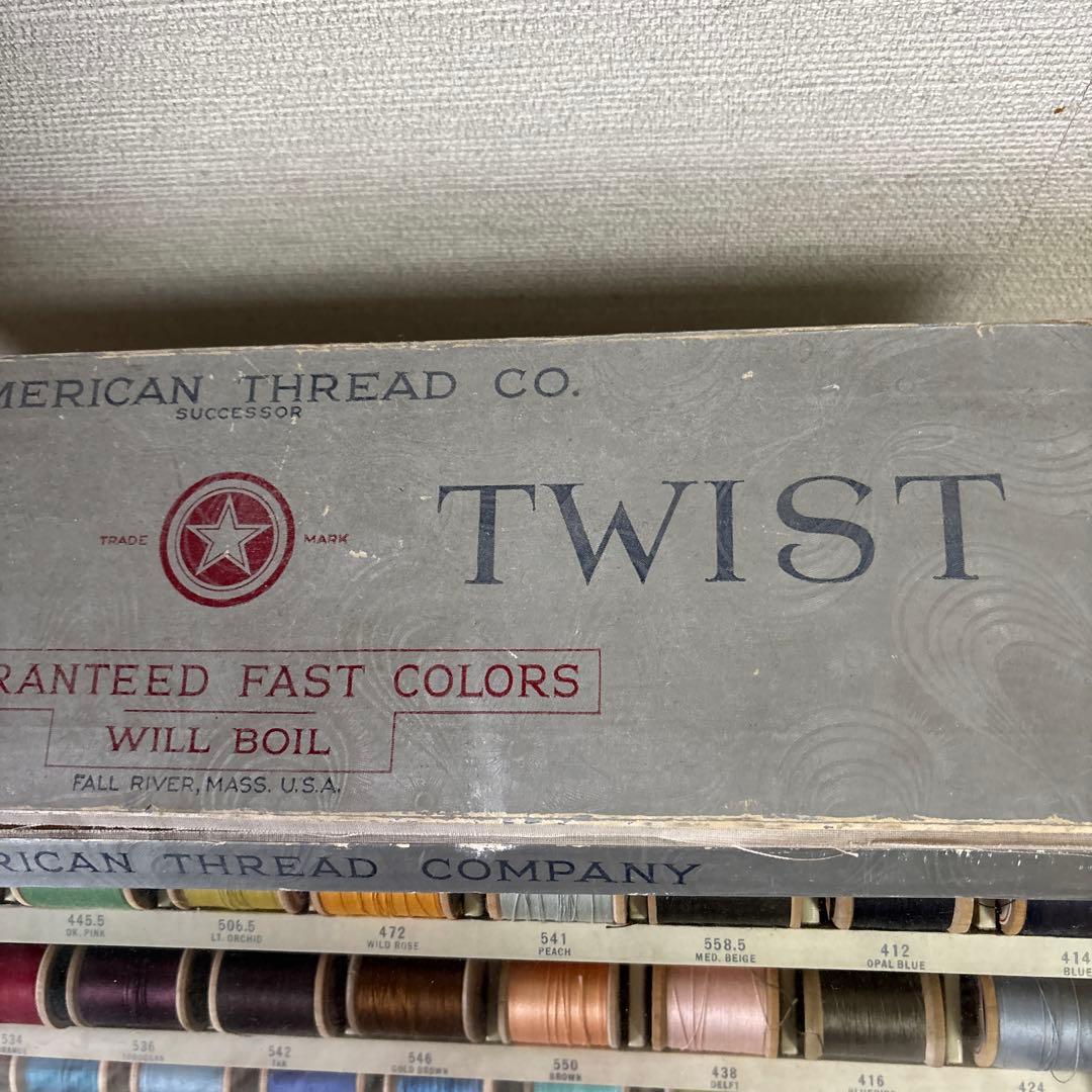 USA ビンテージ　販売促進　糸什器　糸ケースと糸　セット