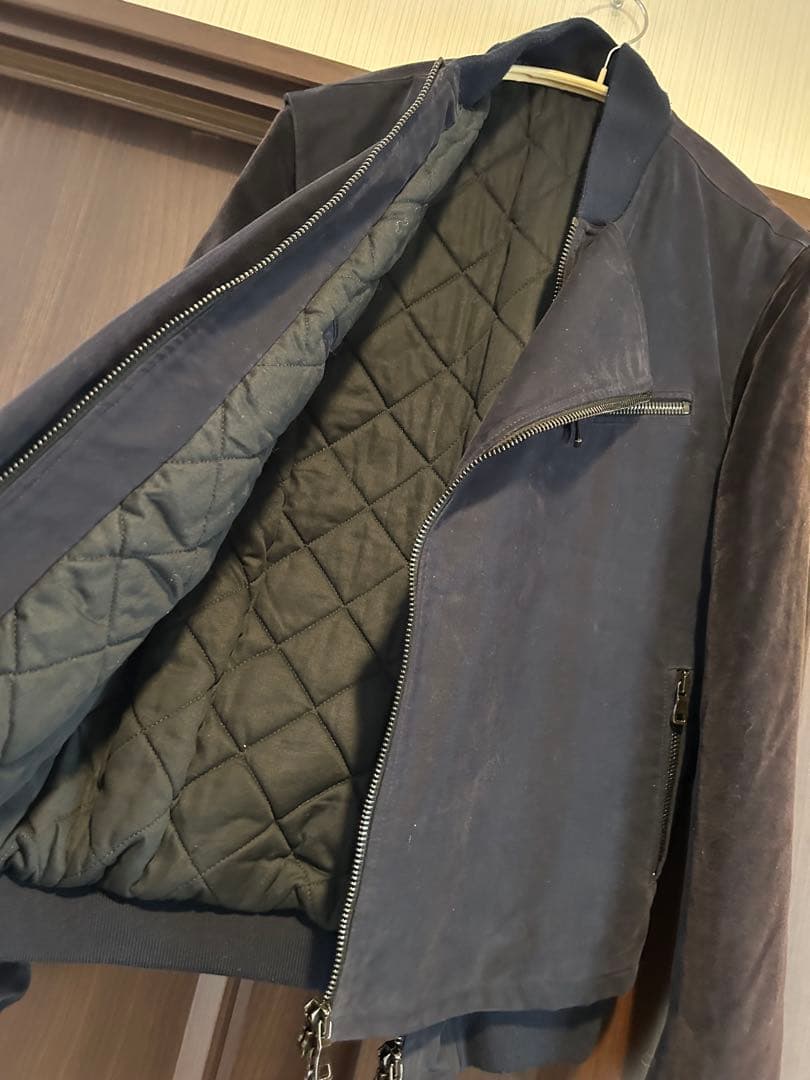 BALMAIN ライダース　MA1ダークグレー ジップアップジャケット　46