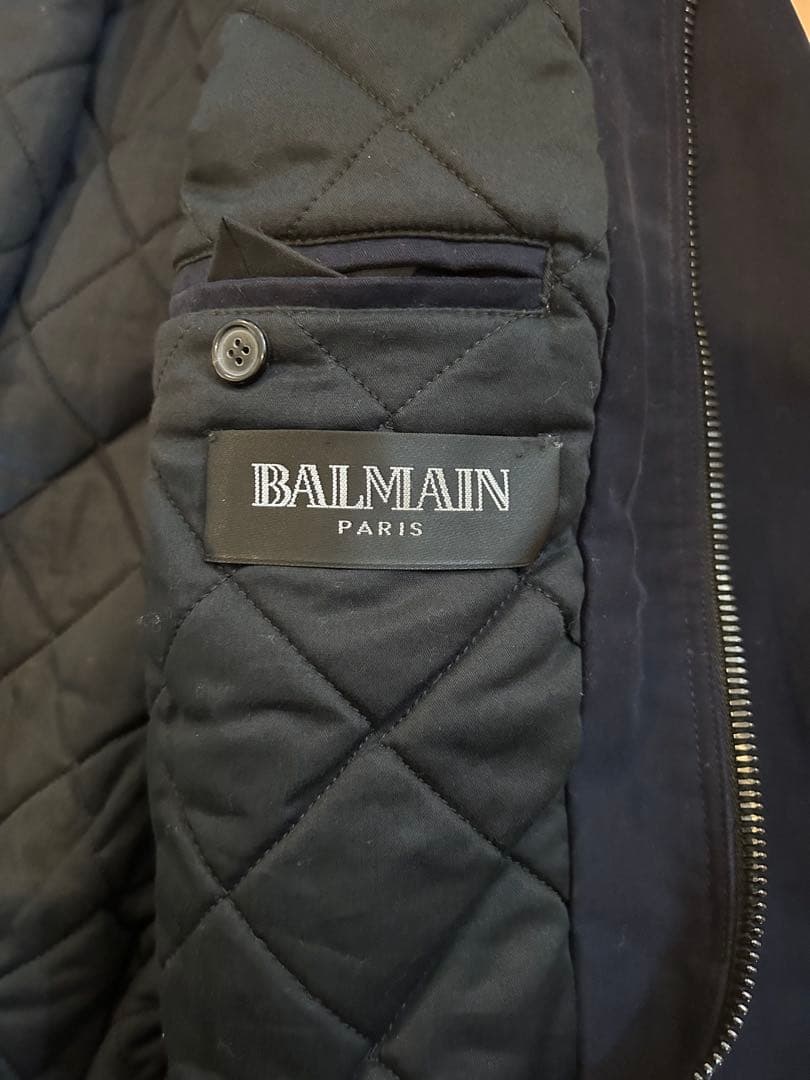 BALMAIN ライダース　MA1ダークグレー ジップアップジャケット　46