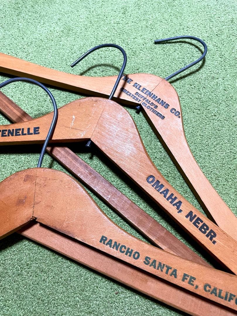 セール　50s アンティークハンガー　木製ハンガー　3個セット　ヴィンテージ