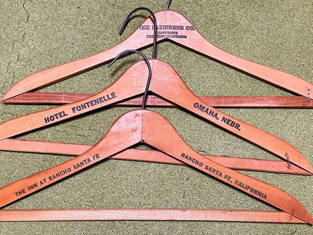 セール　50s アンティークハンガー　木製ハンガー　3個セット　ヴィンテージ