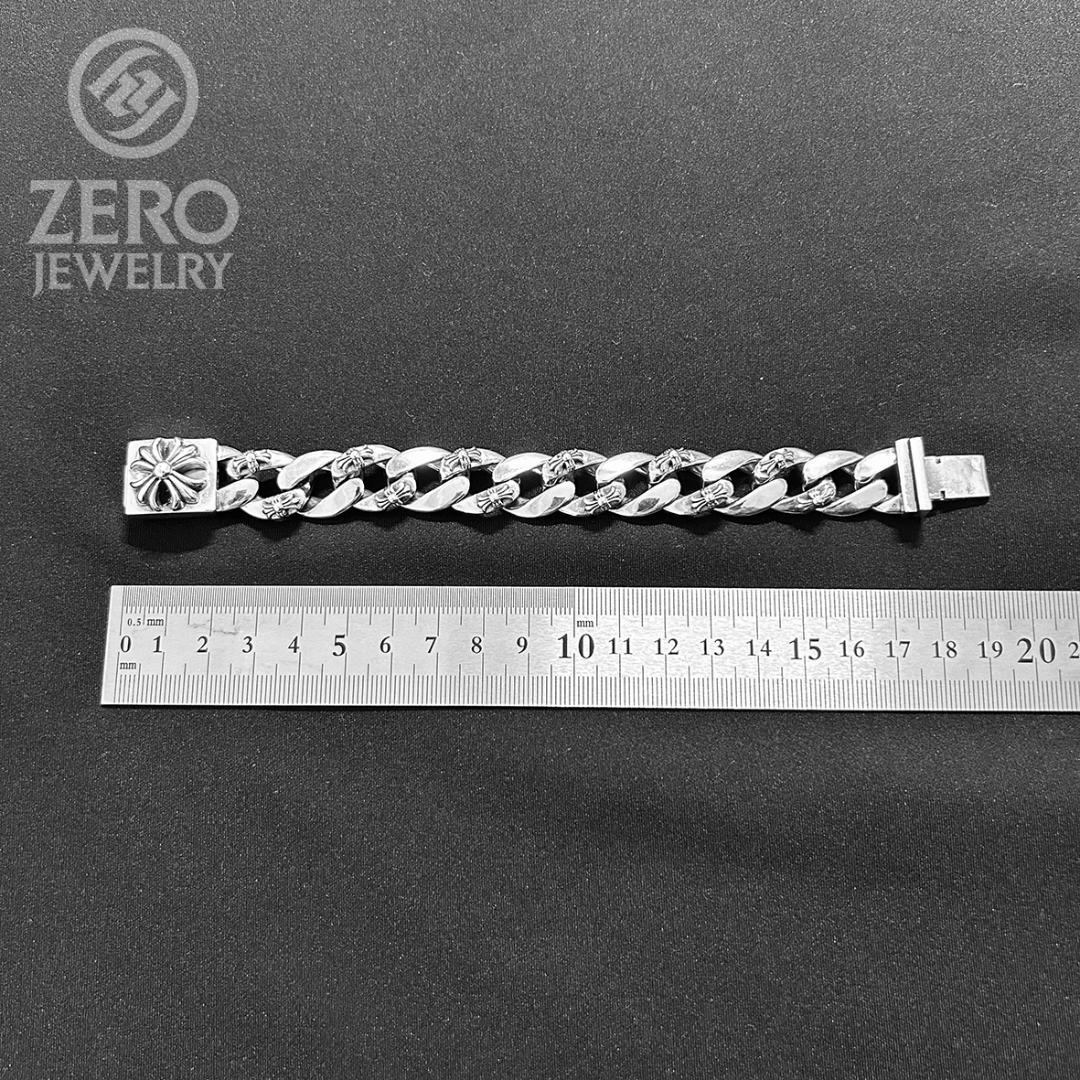 【★即日発送★925刻印】12リンク クロスボックス ブレスレット