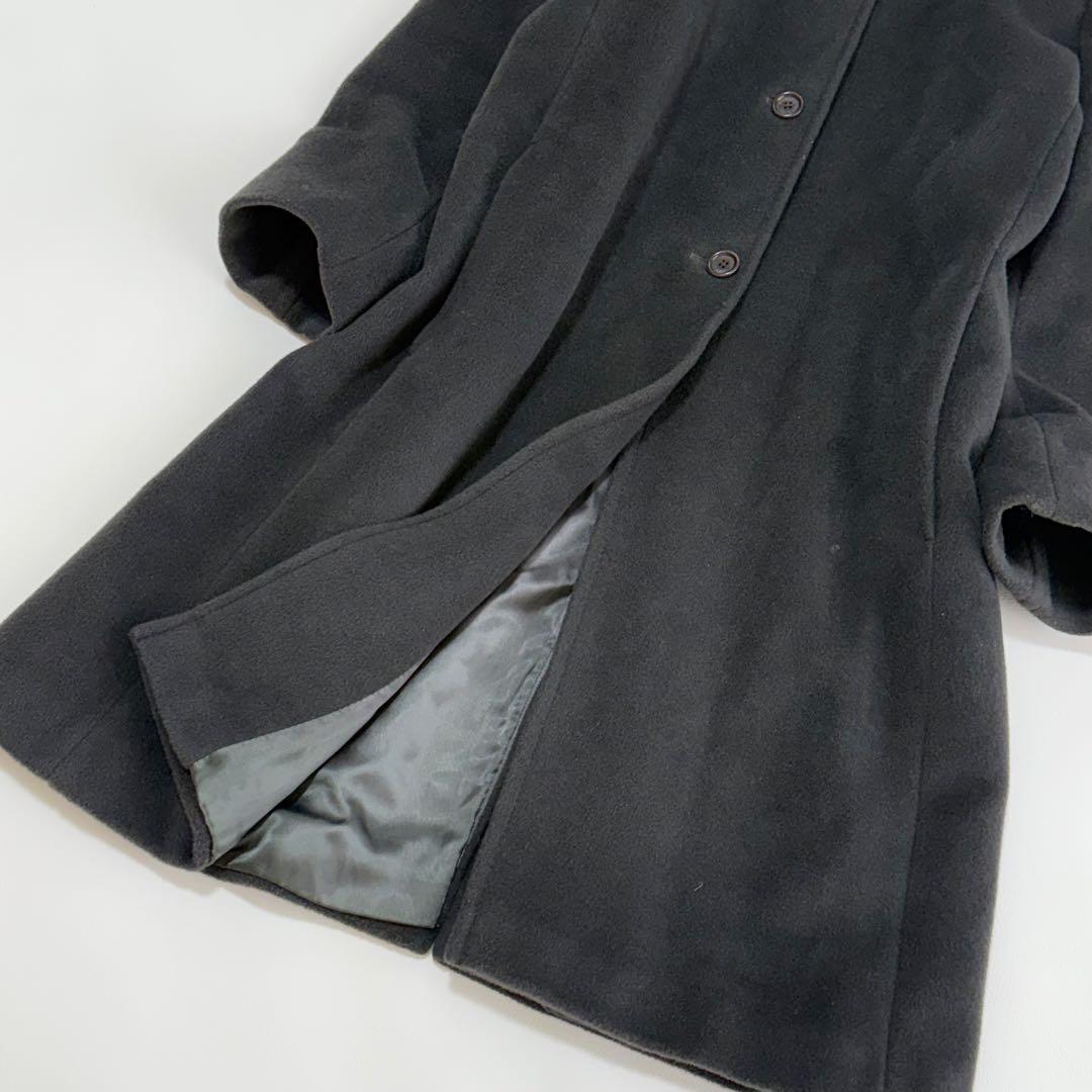 マックスマーラ ファー襟付き ウールカシミヤ ロングコート XL イタリア製