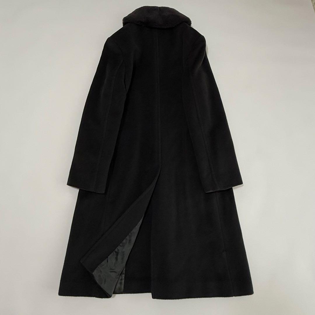 マックスマーラ ファー襟付き ウールカシミヤ ロングコート XL イタリア製