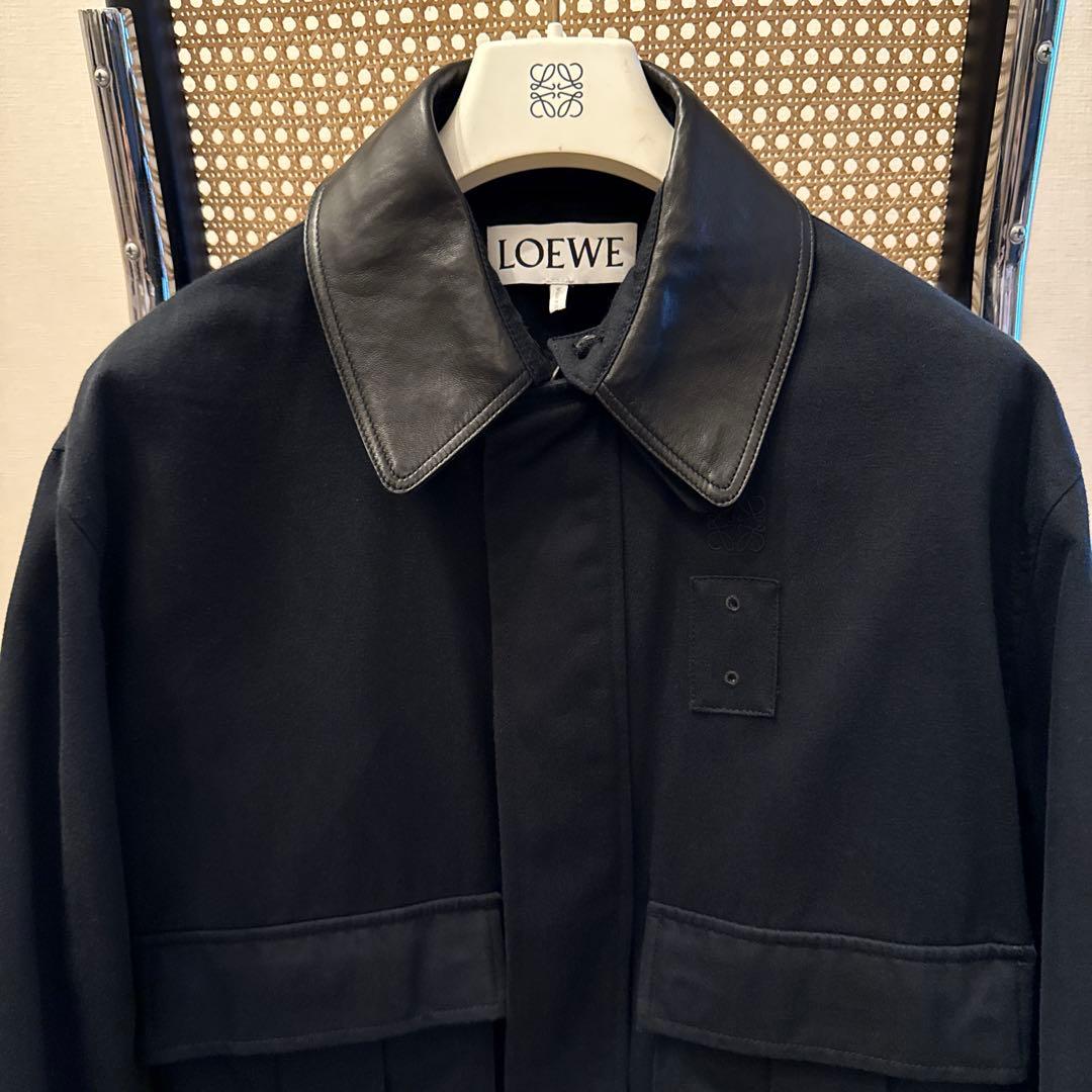 【1/27引下げ】ロエベ　レザー襟　ブルゾン　48 【Final Price 】